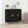 vidaXL Buffet Vidaxl Noir Chêne 90x34x80 Cm En Bois D'ingénierie