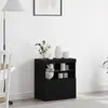 vidaXL Buffet Vidaxl Avec Lumières Led Chêne Noir 60x37x67 Cm
