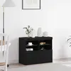 vidaXL Vidaxl Buffet Avec Lumières Led Chêne Noir 81x37x67 Cm