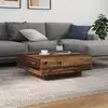 vidaXL Table Basse Vidaxl Avec Lumières Led En Bois Ancien 80x80x31 Cm