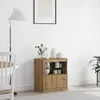 vidaXL Buffet Vidaxl Avec Lumières Led Chêne Artisanal 60,5x37x67 Cm