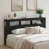 vidaXL Tête de lit LED avec étagère Chêne noir 200 x 18,5 x 103,5 cm