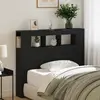 vidaXL Tête de lit LED avec étagère Chêne noir 120 x 18,5 x 103,5 cm