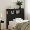 vidaXL Tête de lit LED avec étagère Chêne noir 100 x 18,5 x 103,5 cm