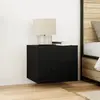 vidaXL Cabinet de chevet avec tiroir 2 pcs Chêne noir 50 x 39 x 41 cm