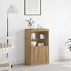 vidaXL Buffet Vidaxl Avec Lumières Led Chêne Artisan 60x37x100 Cm