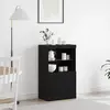 vidaXL Buffet Vidaxl Avec Lumières Led Chêne Noir 60x37x100 Cm