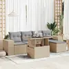 vidaXL - 6-delige - Loungeset - met - kussens - poly - rattan - beige