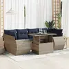 vidaXL Salon de jardin avec coussins 7 pcs gris résine tressée acacia