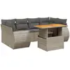 vidaXL Salon de jardin avec coussins 7 pcs gris résine tressée