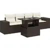 vidaXL Salon de jardin avec coussins 5 pcs marron résine tressée