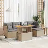 vidaXL - 6-delige - Loungeset - met - kussens - poly - rattan - beige