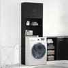 vidaXL Meuble de machine à laver chêne noir 64x24x190 cm