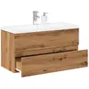 vidaXL Meuble avec vasque intégrée chêne artisanal 91x39,5x49 cm