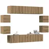 Meubles tv muraux 8 pcs chêne artisanal bois d'ingénierie Vidaxl