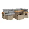 vidaXL Salon de jardin avec coussins 8 pcs beige résine tressée