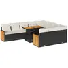 vidaXL Ensemble de canapés de jardin 11 pcs et coussins rotin acacia