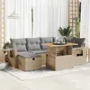 vidaXL Salon de jardin avec coussins 8 pcs beige résine tressée acacia