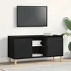 vidaXL Meuble Tv Vidaxl Avec Pieds En Bois Noir Chêne 102x35x50 Cm