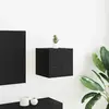 vidaXL Meuble Tv Mural Vidaxl En Chêne Noir 30,5x30x30 Cm