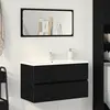 vidaXL Meuble de Lavabo de Salle de Bain Chêne noir 80 x 38,5 x 45 cm