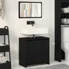 vidaXL Cabinet de salle de bain avec porte Chêne noir 60 x 33 x 60 cm