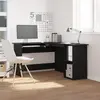 vidaXL Bureau Vidaxl Noir En Chêne 120x140x75 Cm En Bois D'ingénierie