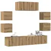vidaXL Ensemble de meuble TV mural 7 pcs chêne artisanal