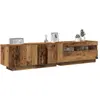 vidaXL Meuble TV avec lumières LED chêne artisanal bois d'ingénierie