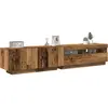 vidaXL Meuble TV avec lumières LED vieux bois bois d'ingénierie