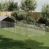 vidaXL Niche d'extérieur pour chien enclos 8x2x1,5 m acier galvanisé