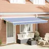 vidaXL Tissu de Remplacement pour Store pour Cadre 4x2 m Bleu et Blanc