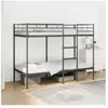 vidaXL Lit superposé sans matelas noir 90x190 cm acier