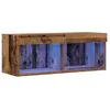 vidaXL Meuble Tv Vidaxl Avec Lumières Led En Vieux Bois 80x30x30 Cm
