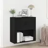 vidaXL Cabinet Mural Vidaxl Chêne Noir 80x33x80 Cm Bois D'ingénierie