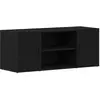 vidaXL Meuble Tv Vidaxl Noir Chêne 100x35x40 Cm Bois D'ingénierie