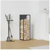 vidaXL Portant de bois chauffage anthracite 25x25x80 cm