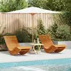 vidaXL Vidaxl Chaises Longues À Bascule 2 Pcs En Bois Massif D'acacia