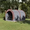 vidaXL Tente de rangement pour vélos Gris et orange 256 x 222 x 182 cm