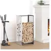 vidaXL Portant de bois de chauffage 40x30x80 cm acier inoxydable