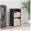vidaXL Portant de bois chauffage noir 40x30x75 cm