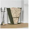 vidaXL Portant de bois chauffage vert olive 69,5x35x81 cm