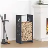 vidaXL Portant de bois chauffage anthracite 40x30x80 cm