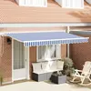 vidaXL Auvent Rétractable Bleu et Blanc 3.5 x 2 m Tissu et métal