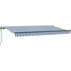 vidaXL Auvent Rétractable Bleu et blanc et anthracite 3.5 x 2 m