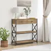 vidaXL Table Console avec tiroir chêne artisanal 75 x 28 x 75 cm