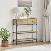 vidaXL Table console avec tiroir Chêne artisanal 72,5 x 25 x 75 cm