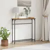 Table Console En Bois Vieilli 75x19,5x75 Cm En Bois Agencé Et Acier