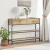vidaXL Table console avec tiroir Chêne artisanal 72,5 x 25 x 75 cm