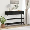 vidaXL Table console Chêne noir 72,5 x 25 x 75 cm Bois d'ingénierie